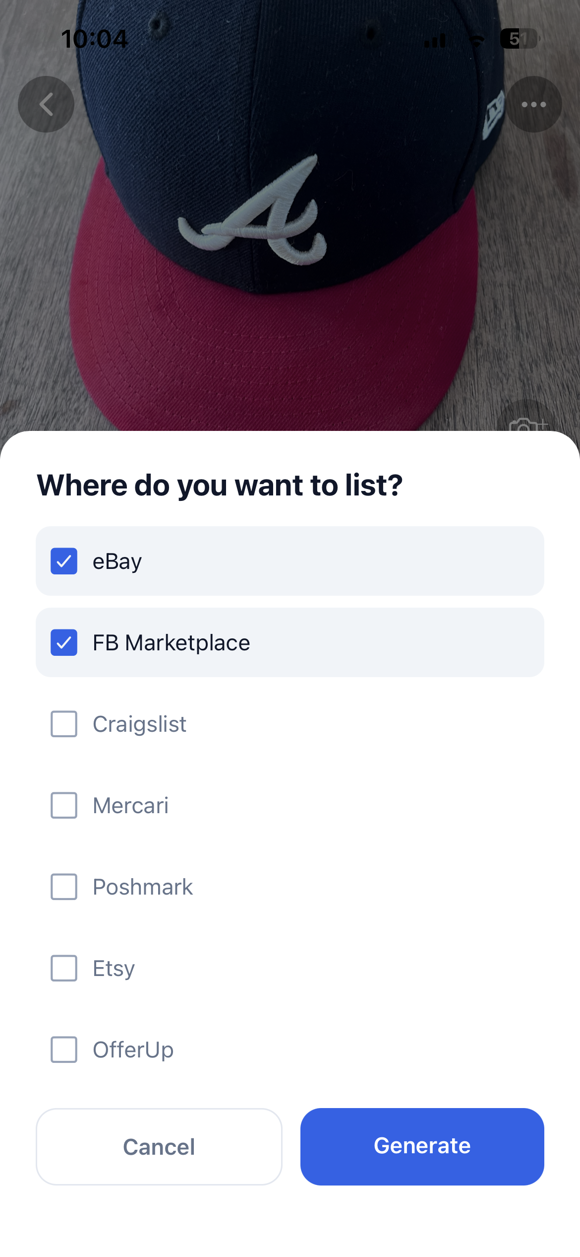 Generated listing preview