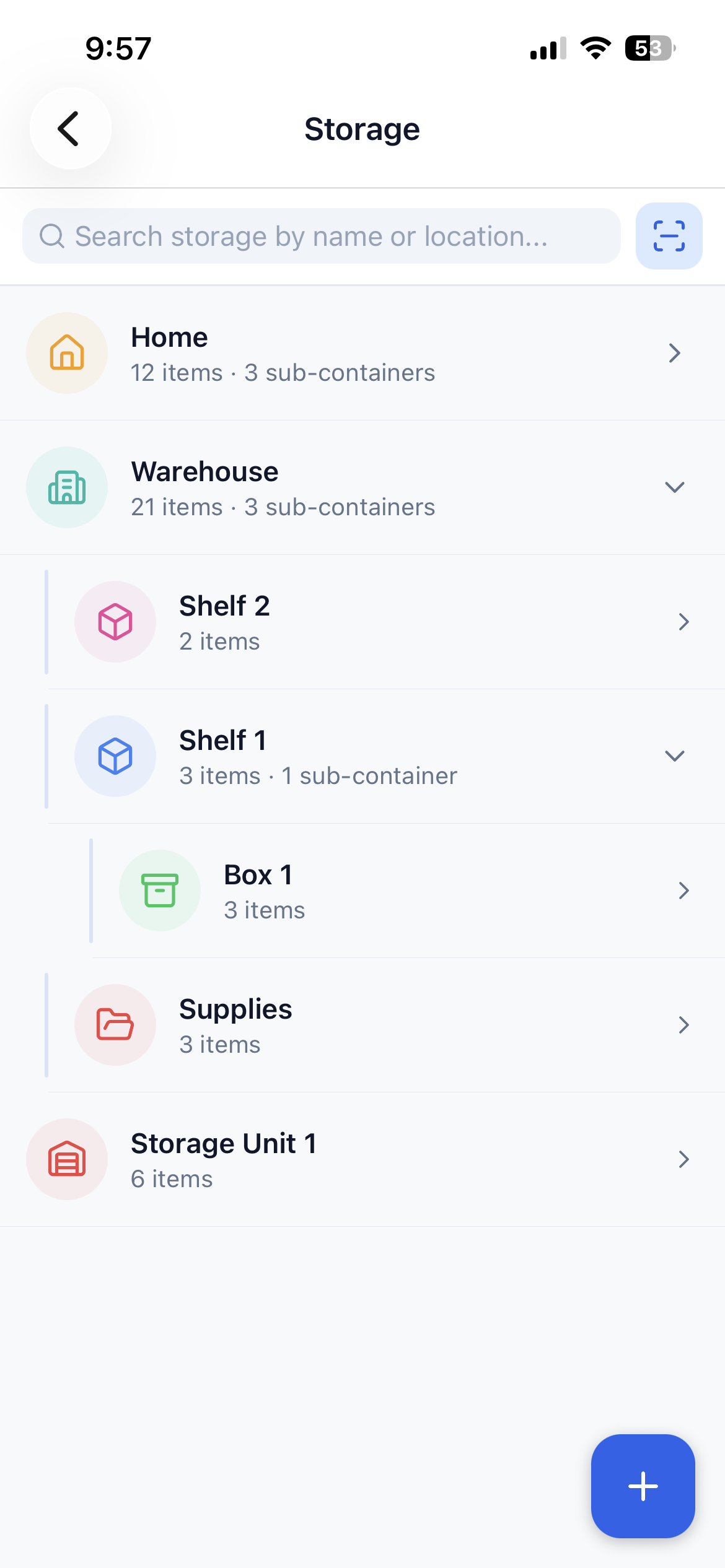 Storage box with QR tag